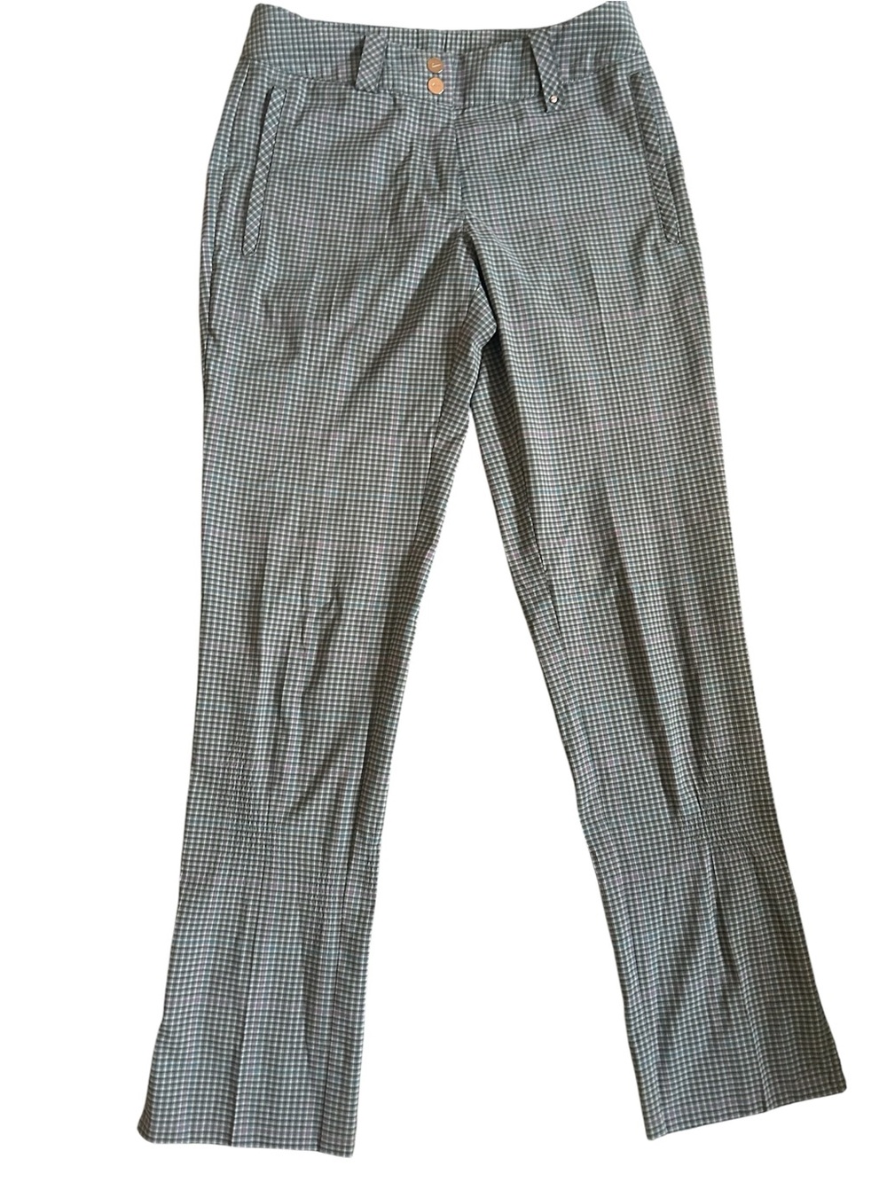 Nike Golf Women's Gray, Pink, Blue and White Plaid Pants Size 2